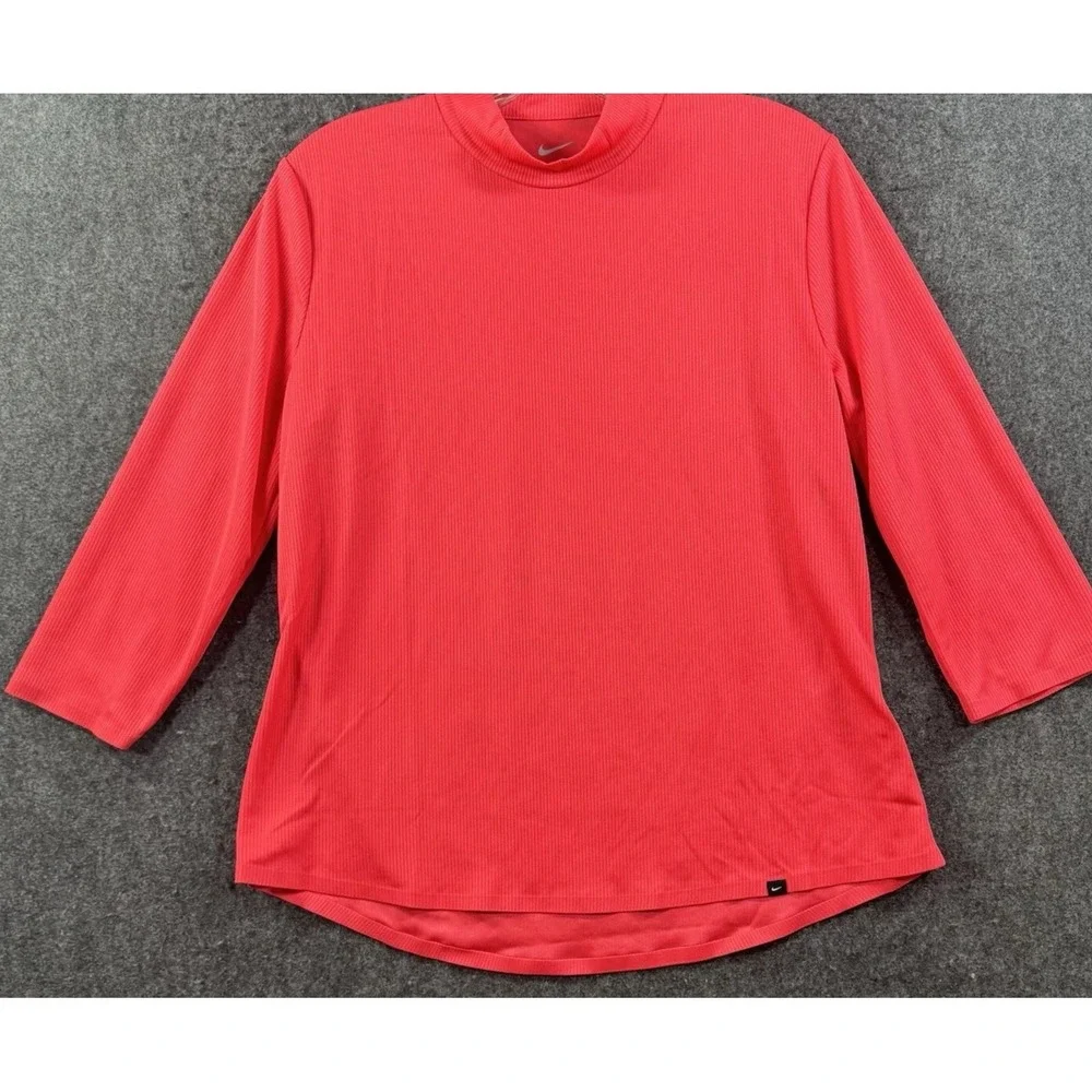 Nike Golf Women's DriFIT Victory 3/4 Sleeve Mock-Neck Fusion Pink Size 2XL New